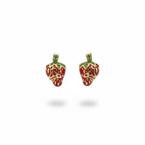 Vivienne Westwood Strawberry Enamel Gold-Tone Stud Earrings